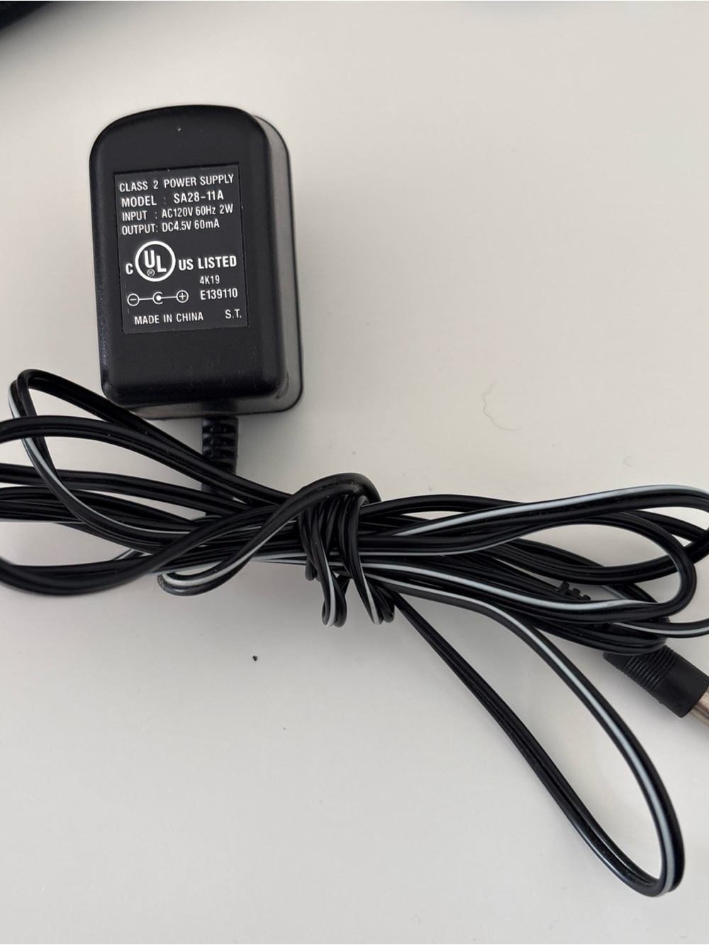 Class 2  Adapter Power Supply 120V AC 60Hz 72 In Cord